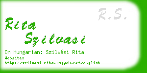 rita szilvasi business card