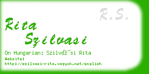 rita szilvasi business card